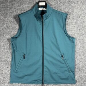 Ashworth Vest Mens XL Blue Tech Stretch Lagoon‎ Golf Full Zip Pockets